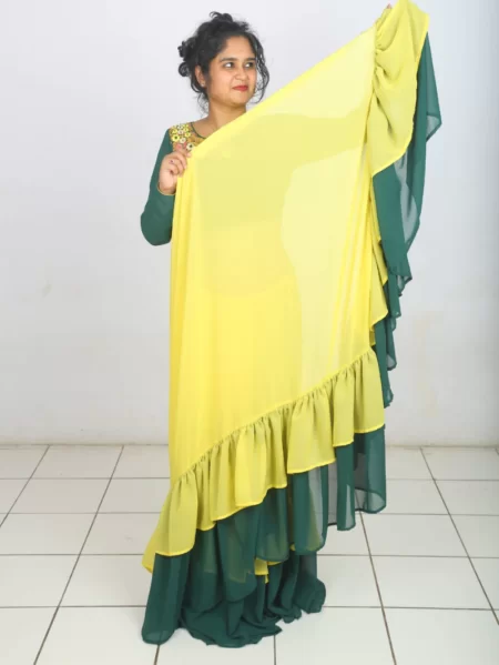 Two Layer Ruffel Saree